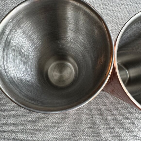 Double Wall Hammered Iced Tea Tumbler Cup Copper Finish Set of 3 20 Oz - Picture 5 of 7